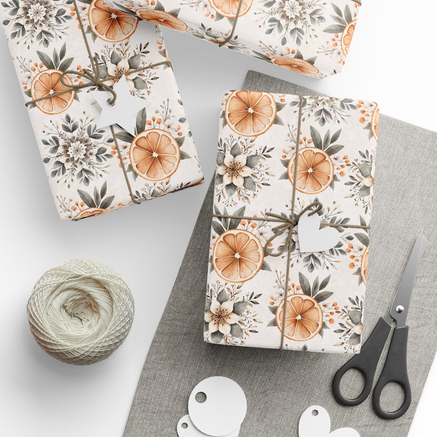 Wrapping Paper Set - Cute Rustic Winter Watercolor in Coordinating Prints