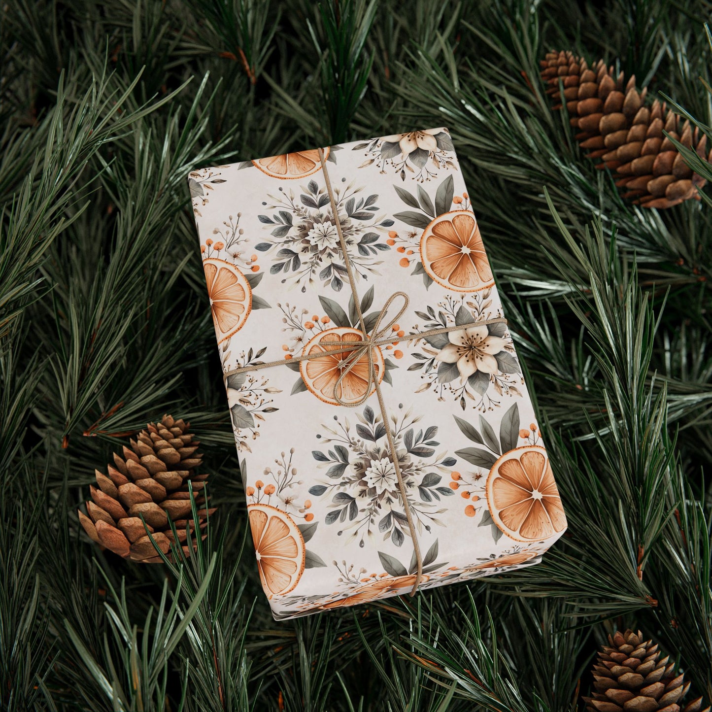 Wrapping Paper Set - Cute Rustic Winter Watercolor in Coordinating Prints