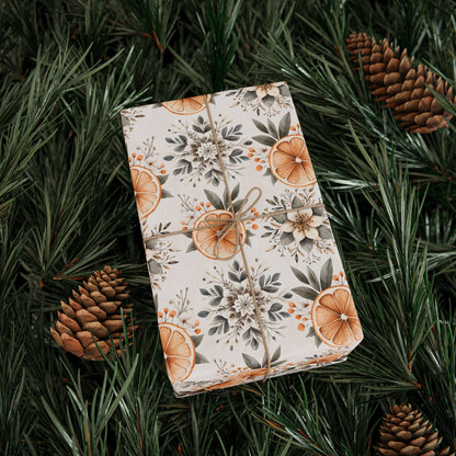 Wrapping Paper Set - Cute Rustic Winter Watercolor in Coordinating Prints